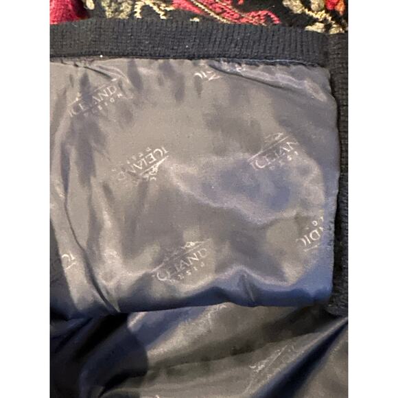 VTG Icelandic Designs 100% Wool Floral Embroidered Jacket Burgundy/Black Size S - Picture 7 of 8